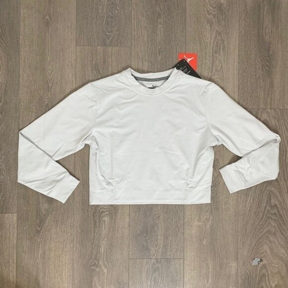 Puma Train Cloudspun Crew Neck Sweater Nimbus Cloud Heather Grey Size XS - Picture 4 of 15